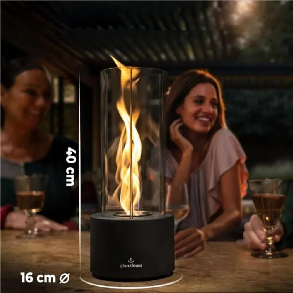 Tabletop Ethanol Fireplace Indoor Outdoor Fire Pit Glass Decor Gift for Home